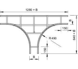 Секция Т-образная для кабельных лотков лестничного типа