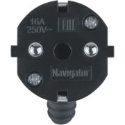 Вилка угловая 61 361 NCA-PL03-16A-E-WH с заземл. бел. Navigator 61361