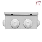 Коробка распределительная КМР-030-014 100х100х50 IP55 с крышкой для прямого монтажа 10 мембранных вводов сер. розн. стикер EKF plc-kmr-030-014-r