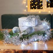 Гирлянда светодиодная «Мишура серебряная » 1.5м 10LED бел. 0.1Вт IP20 провод ПВХ прозр. элементы питания 2хAA (не в компл.) Neon-Night 304-011