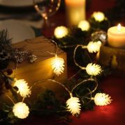 Гирлянда светодиодная «Шишки» 5м 30LED тепл. бел. 1.8Вт IP20 с контроллером 8 режимов провод ПВХ прозр. Neon-Night 303-069