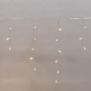 Гирлянда светодиодная «Айсикл» (бахрома) 25х0.6м 588LED тепл. бел. 11.9Вт 230В IP44 эффект мерцания провод прозр. Neon-Night 255-596