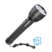 Фонарь аккумуляторный ручной 20Вт LED съемные Li-ion 26650 4000мА.чx2шт=8000мА.ч Power-bank корпус анодир. алюм. индикатор уровня заряда USB-шнур type C ремешок ручной КОСМОС KOC131Lit