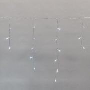 Гирлянда светодиодная Айсикл (бахрома) 25х0.6м 588LED бел. IP44 230В c эффектом мерцания провод прозр. Neon-Night 255-595