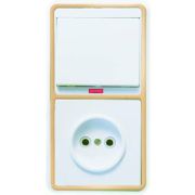 Блок БКВР-214 Бэлла (1-кл. выкл. с инд. + розетка) зол. Кунцево 5818