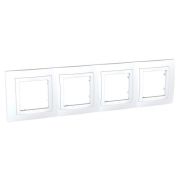 Рамка 4-м Unica с декор. накл. бел. SchE MGU2.008.18