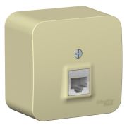 Розетка компьютерная 1-м ОП Blanca RJ45 кат.5E с изолир. пластиной беж. SE BLNIA045007
