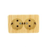 Розетка 2-м ОП Viola с заземл. беленый дуб LEZARD 751-5200-127