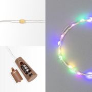 Гирлянда светодиодная «Роса» 2м 20LED мультиколор 0.1Вт IP20 с пробкой элементы питания 3хLR44 (в компл.) Neon-Night 302-029