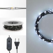 Гирлянда светодиодная «Роса» 50м 500LED бел. IP20 230В с контроллером провод зел. Neon-Night 303-285