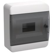 Корпус ЩРН-П-8 TEKFOR IP41 черн. прозр. дверь пластик. IEK TF5-KP12-N-08-41-K01-K03