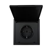 Розетка 1-мест. с/з с крышкой ПБТ СП ZIMA IP20 16А безвинт. зажим черн. бархат LEZARD 704-4288-123BQC