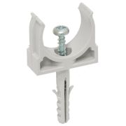 Держатель для труб (клипса) CT25 с защелкой и дюбелем IEK CTA10D-CT25-K41-100