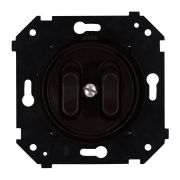 Кнопка двухклавишная, (скрытый монтаж), пластик, цвет Коричневый матовый B3-222-22M-PB