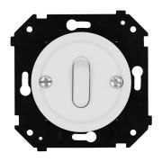 Выключатель 1-кл. проходной (скрытый монтаж), пластик, цвет Белый матовый (клавишный) B3-221-21M