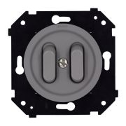 Кнопка двухклавишная, (скрытый монтаж), пластик, цвет Титан матовый B3-222-26M-PB