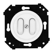 Кнопка двухклавишная, (скрытый монтаж), пластик, цвет Белый матовый B3-222-21M-PB