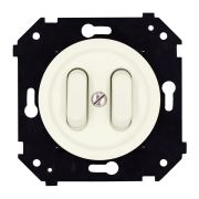 Выключатель 2-кл. (скрытый монтаж), пластик, цвет Слоновая кость матовый (клавишный) B3-222-211M