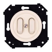 Выключатель 2-кл. (скрытый монтаж), пластик, цвет Песочное золото матовый (клавишный) B3-222-24M