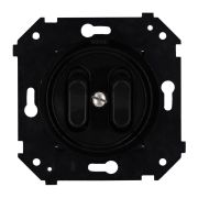 Выключатель 2-кл. (скрытый монтаж), пластик, цвет Черный матовый (клавишный) B3-222-23M