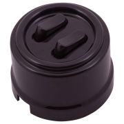 Кнопка (двухклавишная), пластик, цвет Коричневый B1-222-22-PB