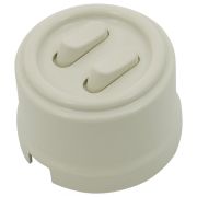 Выключатель 2-кл. пластик, цвет Слоновая кость (клавишный) B1-222-211