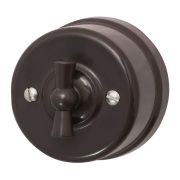 Выключатель двухклавишный, пластик, коричневый B1-202-22