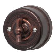 Выключатель 2-клавишный, пластик, цвет Медный Век B1-202-16