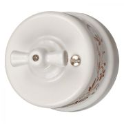 Выключатель 1кл., перекрестный, керамика, цвет белый + декор(D6/2) B1-203-01-D6/2