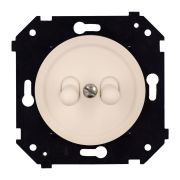 Выключатель 2-кл. (скрытый монтаж), пластик, цвет Песочное золото матовый (тумблерный) B3-232-24M