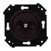 Кнопка двухтумблерная, (скрытый монтаж), пластик, цвет Коричневый матовый B3-232-22M-PB