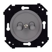 Выключатель 2-кл. (скрытый монтаж), пластик, цвет Титан матовый (тумблерный) B3-232-26M