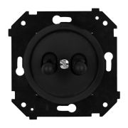 Кнопка двухтумблерная, (скрытый монтаж), пластик, цвет Черный матовый B3-232-23M-PB