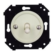 Выключатель 1-кл. (скрытый монтаж), пластик, цвет Слоновая кость матовый (тумблерный) B3-230-211M