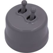 Выключатель 2-кл., пластик, цвет Титан (тумблерный) B1-232-26