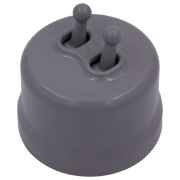 Кнопка (двухтумблерная), пластик, цвет Титан B1-232-26-PB