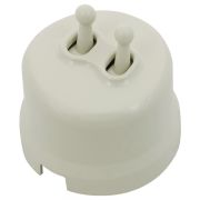 Кнопка (двухтумблерная), пластик, цвет Слоновая кость B1-232-211-PB