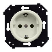 Розетка с З.К. (скрытый монтаж), Слоновая кость матовый B3-101-211M