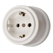 Розетка, керамика, цвет белый, с заземляющим контактом B1-101-01