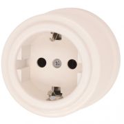 Розетка с З.К., пластик, цвет Песочное золото B1-101-24