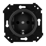 Розетка с З.К. (скрытый монтаж), Черный матовый B3-101-23M