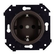 Розетка с З.К. (скрытый монтаж), Коричневый матовый B3-101-22M