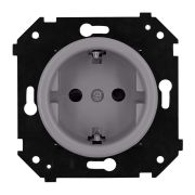 Розетка с З.К. (скрытый монтаж), Титан матовый B3-101-26M