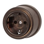 Розетка с З.К., пластик, цвет Бронза B1-101-25