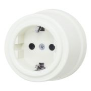 Розетка с З.К., пластик, цвет Слоновая кость B1-101-211