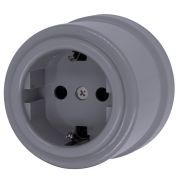 Розетка с З.К., пластик, цвет Титан B1-101-26
