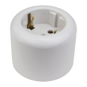 Розетка двухполюсная с ЗК, R, пластик, белый R1-101-21