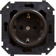 Розетка с З.К. (скрытый монтаж), Коричневый B3-101-22