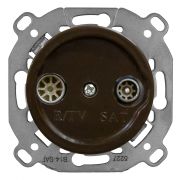 Розетка TV/R-SAT проходная (скрытый монтаж), Коричневый матовый B3-304-22M