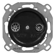 Розетка TV/R-SAT проходная (скрытый монтаж), Черный матовый B3-304-23M